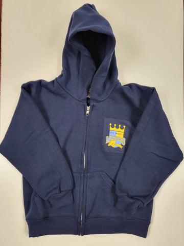 St. Mary's Adult Classic Zip Hooded Sweatshirt w/logo Navy